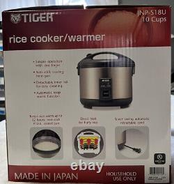 Tiger JNP-S18U 10-Cup Rice Cooker/Warmer Stainless Steel Gray- NIB