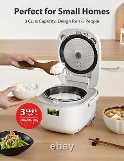 Toshiba Mini Rice Cooker, 3 Cups Uncooked Small Steamer & White