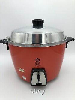 Vintage TATUNG TAC-6H 6 Cup Multi Rice Cooker Steamer Warmer AC 220V Orange Red