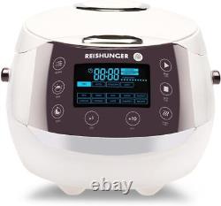 White Digital Rice Cooker and Steamer Timer 8 Cups Premium Inner Pot