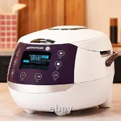 White Digital Rice Cooker and Steamer Timer 8 Cups Premium Inner Pot