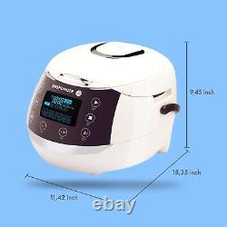 White Digital Rice Cooker and Steamer Timer 8 Cups Premium Inner Pot