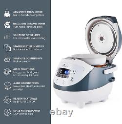 Yum Asia Panda Mini Rice Cooker with Ninja Ceramic Bowl and Advanced Fuzzy Logic