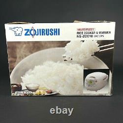 Zojirushi 10 Cup Neuro Fuzzy Rice Cooker & Warmer White Model NS-ZCC18