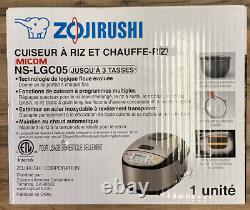 Zojirushi Micom NS-LGC05 Rice Cooker & Warmer Stainless Black. NEW