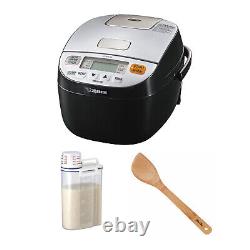 Zojirushi Micom Rice Cooker and Warmer 3-Cup Silver-Black with Spatula Bundle