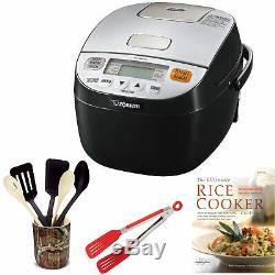 Zojirushi Micom Rice Cooker and Warmer (3-Cup) with Kitchen Tools and Cookbook