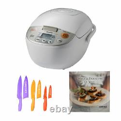 Zojirushi Micom Rice Cooker and Warmer (5.5-Cup) with Chef Knife Set & Cookbook