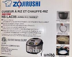 Zojirushi NS-LAC05 3 Cup Stainless Steel/Black Micom Rice Cooker & Warmer NEW