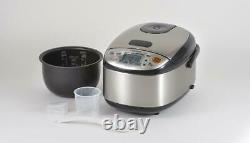 Zojirushi NS-LGC05XB Micom Rice Cooker & 3-Cups (uncooked), Stainless Black