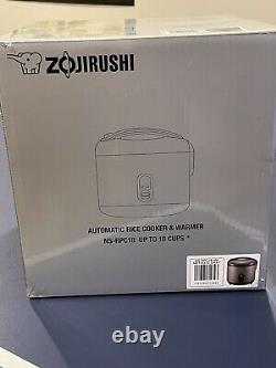 Zojirushi NS-RPC18HM Rice Cooker and Warmer, 1.8-Liter, Metallic Gray NEW 10 CUP