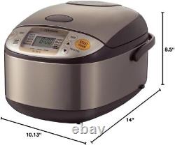 Zojirushi NS-TSC10 5-1/2-Cup Rice Cooker and Warmer, 1.0-Liter, Stainless Brown