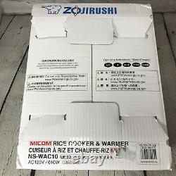 Zojirushi NS-WAC10 Micom Rice Cooker and Warmer 5.5 Cup Cool White (18B-02)