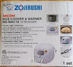 Zojirushi NS-WAC18-WD Microm 10-Cup (uncooked) Rice Cooker and Warmer-WhiteNEW