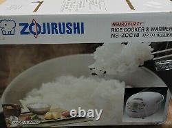 Zojirushi NS-ZCC18 Neuro Fuzzy 10 Cup Rice Cooker & Warmer 1.8 Liters White