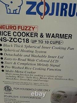 Zojirushi NS-ZCC18 Neuro Fuzzy 10 Cup Rice Cooker & Warmer 1.8 Liters White