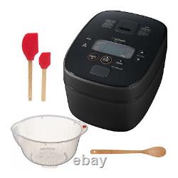Zojirushi NWQAC10 Rice Cooker with Rice Washing Bowl Spoon and Spatula Set